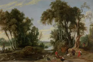 Landscape with Dancing Shepherds, 1631. Creator: Jan Wildens