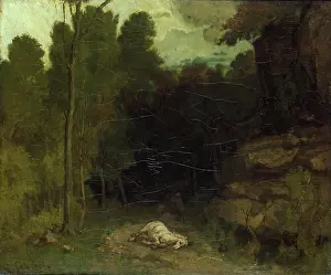 Sadness Prints: Landscape with a Dead Horse, 1858. Creator: Gustave Courbet