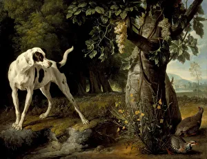 Domestic Animals Prints: Landscape with a Dog and Partridges