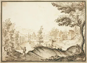 A Landscape with a Domed Building. Creator: Remigio Cantagallina