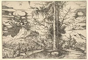 Albrecht Altdorfer Gallery: Landscape with a Double Spruce, ca. 1521-22. Creator: Albrecht Altdorfer
