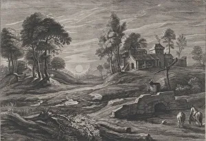 Galle Prints: Landscape with Draw-Well, 1638-60. Creator: Cornelis Galle I