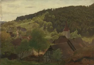Professor Hans Gude Prints: Landscape from Ebersteinburg in Baden, 1876. Creator: Hans Gude