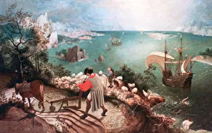 Incident Prints: Landscape with the Fall of Icarus, c1555. Artist: Pieter Bruegel the Elder