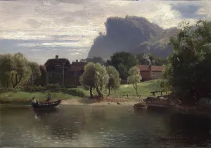 Landscape with a Farm, 1867. Creator: Christian Delphin Wexelsen