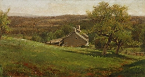 Sloped Prints: Landscape with Farmhouse, 1876. Creator: George Inness