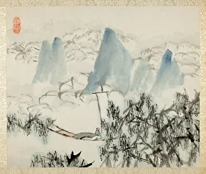 Landscape with Figure, from an album of Landscapes and Calligraphy for Liu... 1895/96. Creator: Xugu