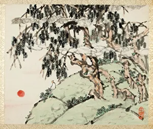 Meditating Prints: Landscape and Figure, from an album of Landscapes and Calligraphy for Liu Songfu