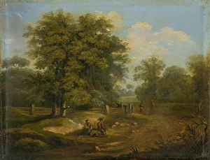 Staffage Prints: Landscape with figures, 1860-1870. Creator: Karol Marko
