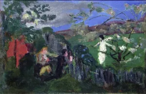 Nasjonalmuseet Prints: Landscape with Figures, Before 1907. Creator: Nikolai Johannes Astrup