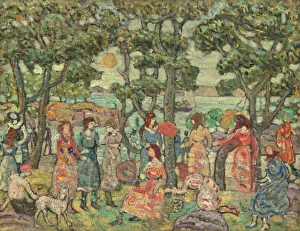 Prendergast Maurice Prints: Landscape with Figures, 1921. Creator: Maurice Brazil Prendergast