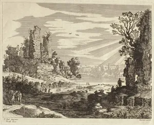 Sunbeam Prints: Landscape with Figures, c1660-1690. Creator: Adam Perelle