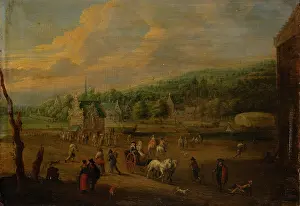 Town Hall Prints: Landscape with Figures, c1685-1690. Creator: Unknown