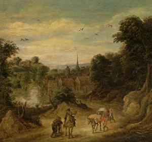 Mules Prints: Landscape with Figures, c1700-1760. Creator: Theobald Michau