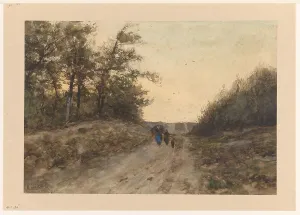 Lodewijk Franciscus Hendrik Apol Prints: Landscape with figures on a country road, 1874-1918. Creator: Louis Apol