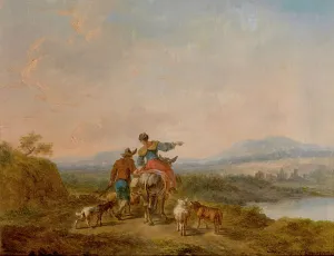 Horsewoman Prints: Landscape with Figures, late 18th-early 19th century. Creator: Balthasar Paul Ommeganck