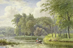 Landscape with figures in a rowing boat, 1792-1861. Creator: Georgius Jacobus Johannes van Os
