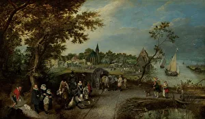 Villagers Prints: Landscape with Figures and a Village Fair (Village Kermesse)