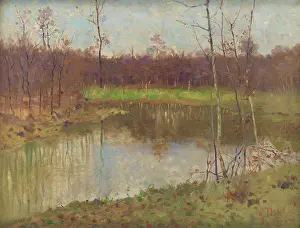Silent Prints: Landscape with a Fishpond, 1913. Creator: Gustav Mally