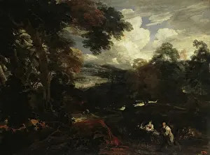 1670s Prints: Landscape with Flight into Egypt, 1675. Creator: Lucas Achtschellinck