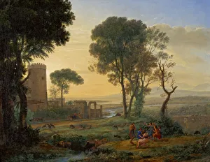 Landscape with the Flight into Egypt, c. 1646. Creator: Lorrain, Claude (1600-1682)