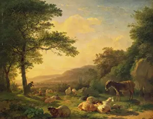 Neoclassical Prints: Landscape with a Flock of Sheep, 1800. Creator: Balthasar Paul Ommeganck