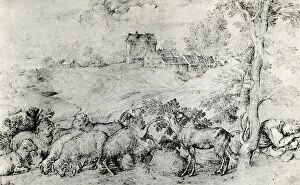Hans Tietze Collection: Landscape with Flock of Sheep, c1520, (1937). Artist: Titian