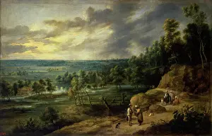 Wayside Prints: Landscape with a Fortune-Teller, 1640. Creator: Lucas van Uden