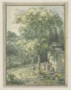 Jurriaan Andriessen Prints: Landscape with fountain, 1752-1819. Creators: Juriaan Andriessen, Isaac de Moucheron