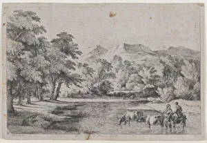 Boisseux Jean Jacques De Prints: Landscape after Fouquieres, 1772. Creator: Jean-Jacques de Boissieu