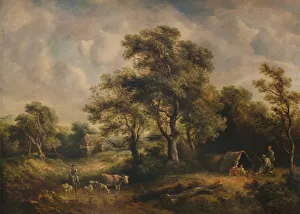 Underneath Prints: Landscape with Gipsy Tent, 19th century, (1935). Artist: Richard Hilder
