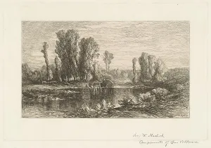 Landscape with Hay Wagon, c. 1875. Creator: Charles Volkmar
