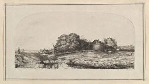 Capt Gallery: Landscape with a Haybarn and a Flock of Sheep (copy), 1750-1810. Creator: William Baillie