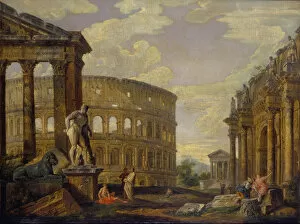 Landscape with Hercules and ruins of ancient Rome