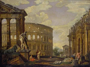 Landscape with Hercules and ruins of ancient Rome