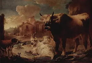 Farm Animal Prints: Landscape with a Herd, 1650. Creator: Philipp Peter Roos