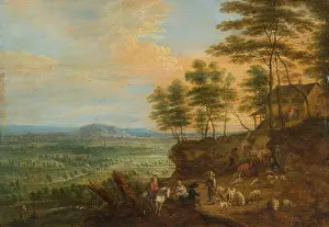 Landscape with Herd of Cattle before a Panoramic View, c1665. Creator: Unknown