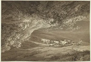 Brown Wash Prints: A Landscape with a Herd of Cows and Goats
