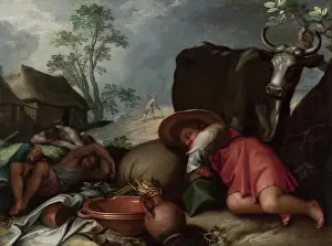 Asleep Prints: Landscape with Herdsmen and Satan Sowing Darnel, 1604. Creator: Abraham Bloemaert