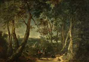 Pack Animal Prints: Landscape with High Trees near a Ravine. Creator: Philips Augustijn Immenraet