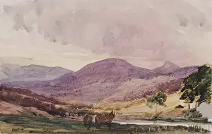 Changing Prints: Landscape of Hills, Cottage and Two Horses, c1840s. Creator: John Phillip