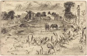 Landscape with the Horse, 1859. Creator: James Abbott McNeill Whistler