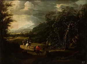 Wilhelm Von Prints: Landscape with Horsemen, 4th quarter of 17th century. Creator: Wilhelm von Bemmel