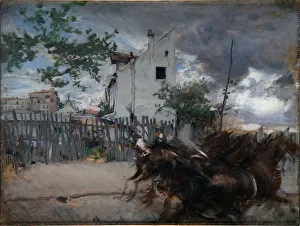 Boldini Prints: Landscape with horses (Horses running), 1880-1890