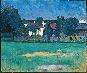 Landscape with houses and meadow at Wasserburg, 1907