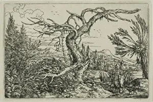 Jonas Umbach Prints: Landscape with Hunter and Three Dogs, n.d. Creator: Jonas Umbach