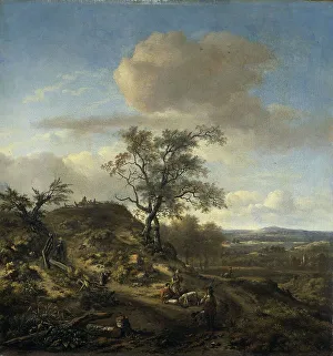 Felled Prints: Landscape with a Hunter and other Figures, c.1660-c.1670. Creator: Jan Wijnants