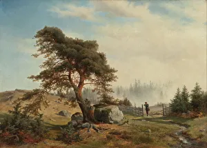 Brook Prints: Landscape with Hunters, 1852. Creator: Wilhelm von Mörner