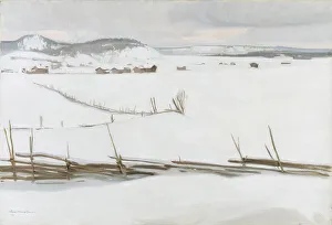 Snowdrift Prints: Landscape in Karelia, 1908. Creator: Vaino Hamalainen
