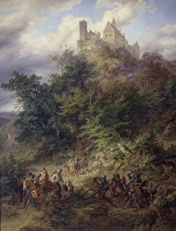 Landscape with knights (The Wartburg), 1836
